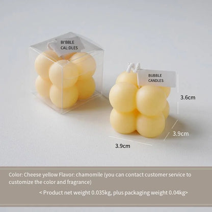 Square Ball-Shaped Scented Candle - Handcrafted & Colorful Birthday Gift