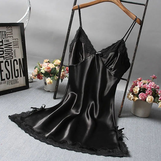 Sexy Lace Patchwork Camisole - Lingerie Nightgown for Women