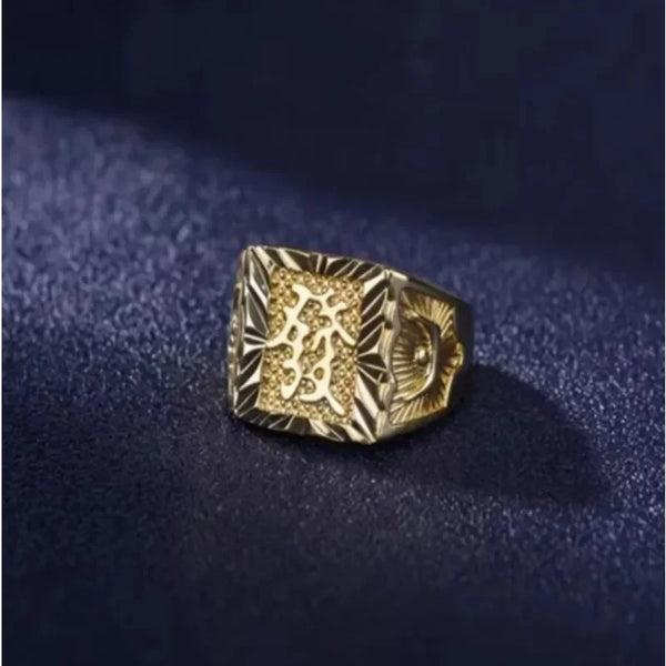 Real 18k Gold Ring For Men Anillos Mujer Rock Gemstone Genuine 18 K