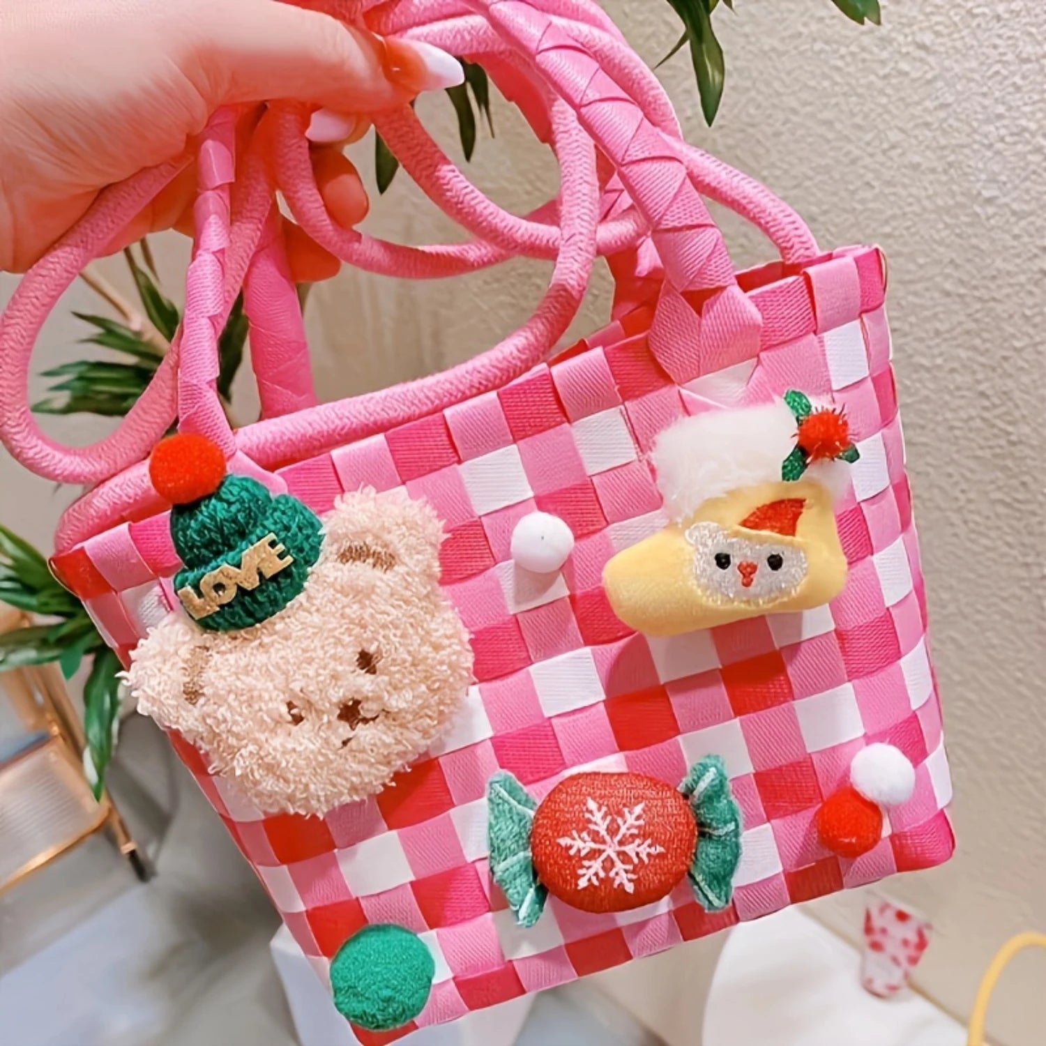 Woven Vegetable Basket Bag - Braided Summer Picnic Handbag