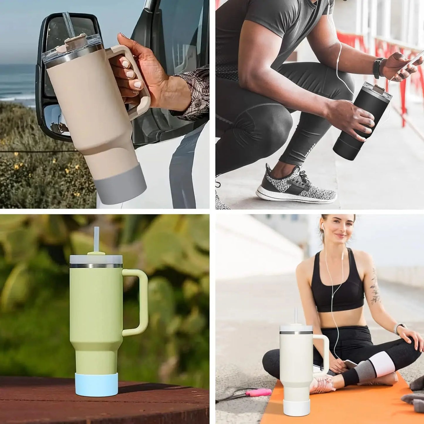 Silicone Insulated Cup Protective Sleeve - Non-Slip Boot for 40oz, 30oz, 20oz Bottles