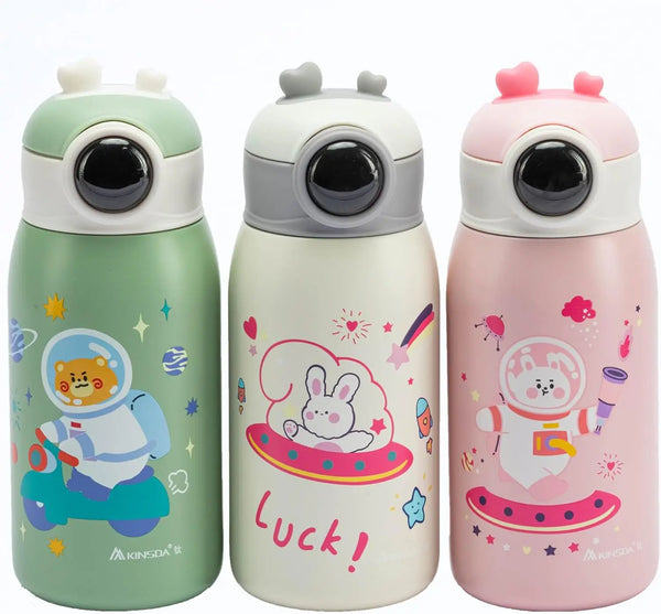 Kids Titanium Insulated Water Bottle 2 Lids 19 Oz Leak Proof