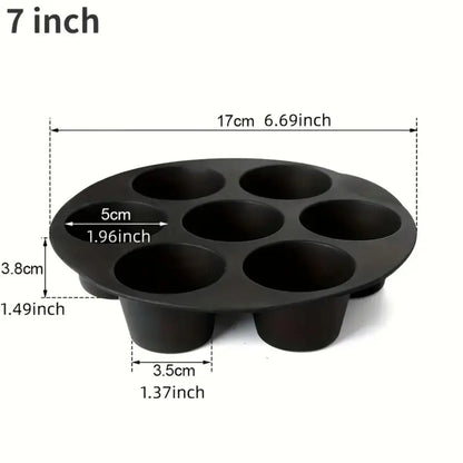 7-Hole Silicone Cake Mold | Air Fryer & Baking Accessory