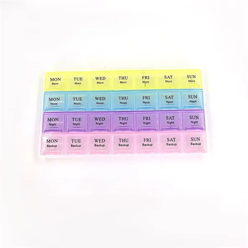 Weekly 7 Days Pill Box - 28 Squares/21Grids/14Grids Organizer