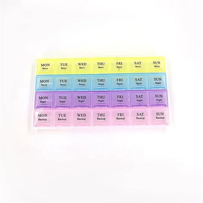 Weekly 7 Days Pill Box - 28 Squares/21Grids/14Grids Organizer