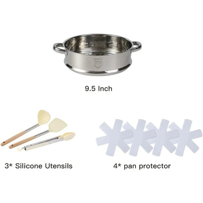 16pc Non-Stick Cookware Set | White Kitchen Set
