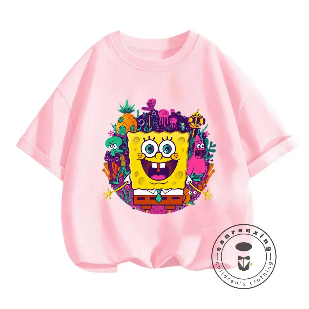 Hip-Hop Style SpongeBob T-Shirt for Kids