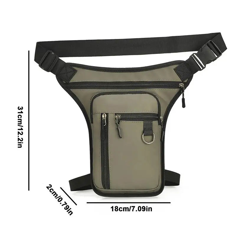 Waterproof Nylon Men Drop Leg Bag Pack Motorcycle Riding Casual Shoulder Cross Body Thigh Male Hip Belt Waist Bags