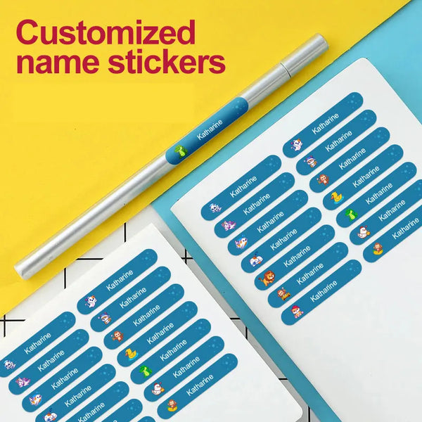 Custom Waterproof Name Stickers For Kids Bottles School Supplies