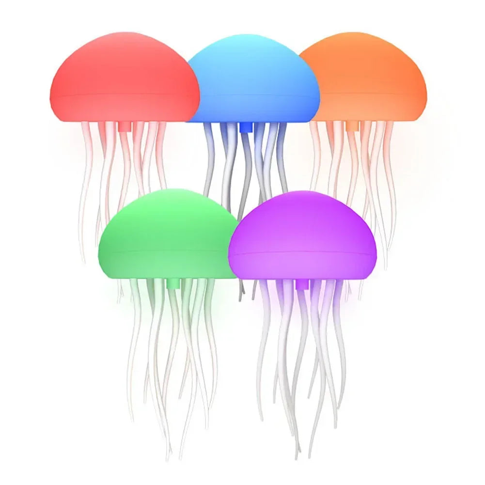 Cartoon Jellyfish Night Light - RGB Gradient LED Lamp with Voice Control