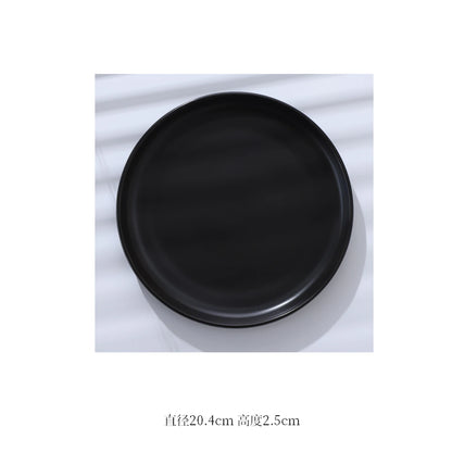 European Marbled Ceramic Plate with Gold Rim