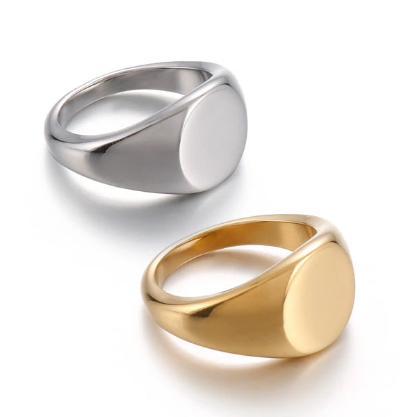 Signet Ring Stainless Steel Ring Classic Hipster Unisex Square