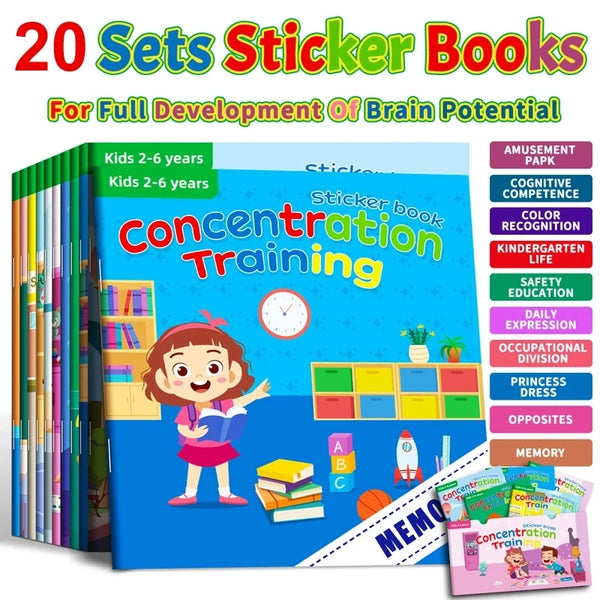 Montessori-Inspired Cartoon Activity Sticker Book