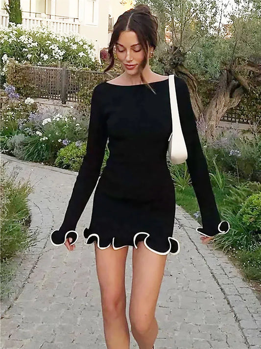 Sexy Ruffled Knitted Dress - Trendy Spring Summer Style