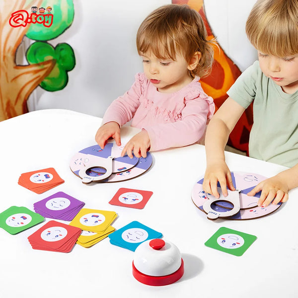 Children Montessori Educational Wooden Toys Face Change Expression
