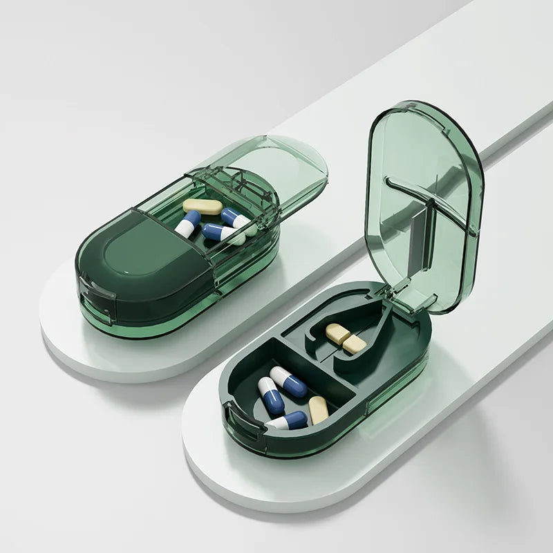 Portable Pill Cutter with Invisible Storage Box