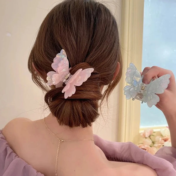 Fairy Butterfly Hair Claw French Retro Acetate Crab Hair Clip Summer