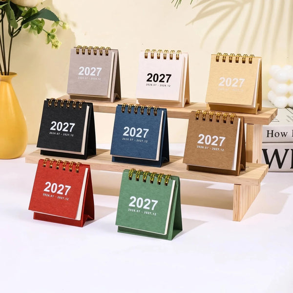 2027 Mini Simple Calendar Small Desk Calendar Creative Coil Planner