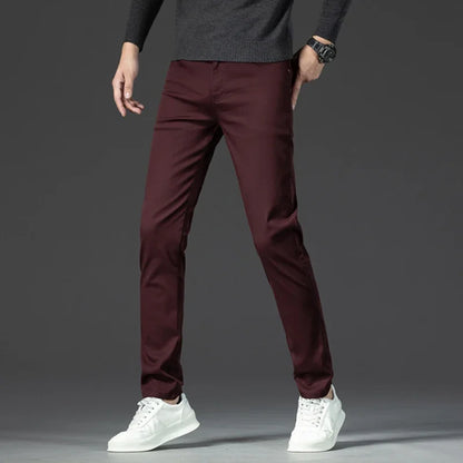 New Spring Casual Pants - Men's Straight Fit Stretch Chino Trousers