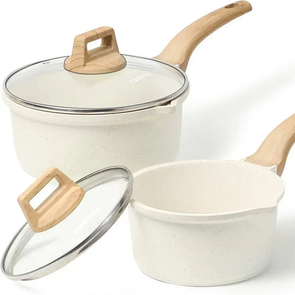 9-Piece Nonstick Cookware Set - Champagne, Lightweight & Durable