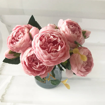 High-Quality Silk Peony & Hydrangea Bouquet for Home & Weddings