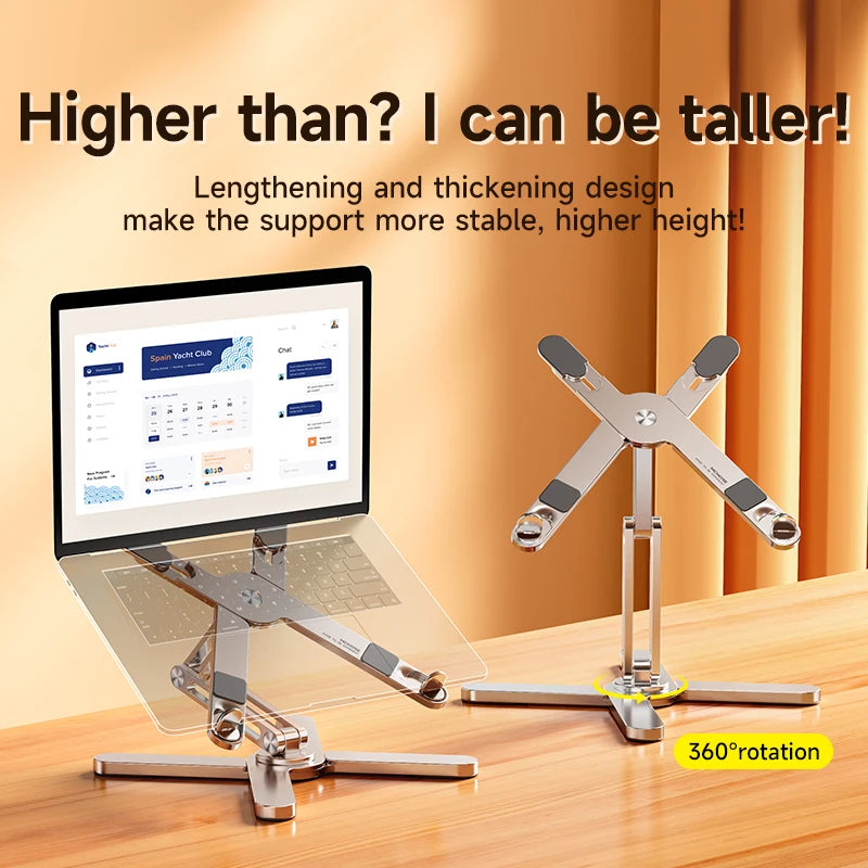Foldable Laptop Stand with 360° Rotation - Aluminum Alloy
