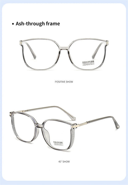 Elbru Ultralight Fashion TR90 Reading Glasses Women Men Anti Blue Light Glitter Square Frame Presbyopia Optical Eyeglasses 0+400