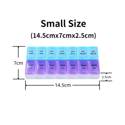7-Day Travel Pill Organizer with 14 Grids