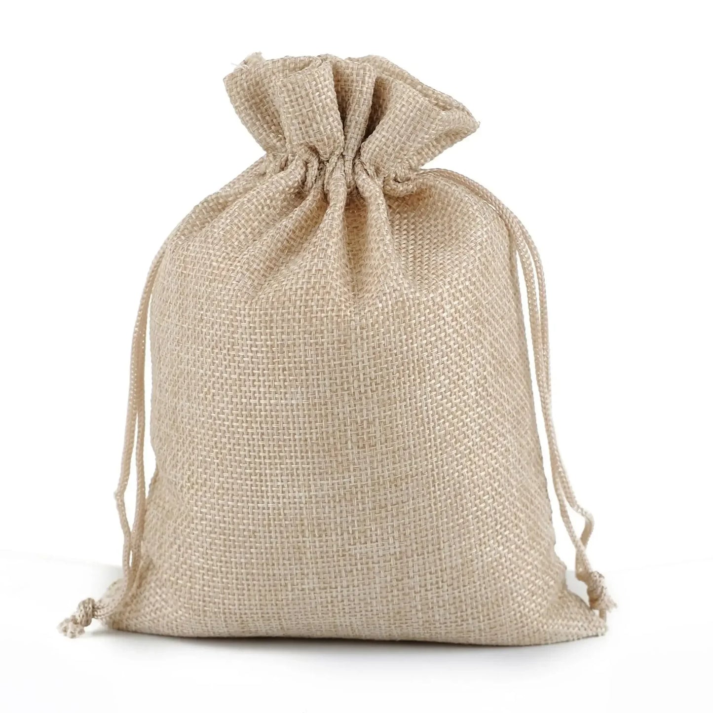 10Pcs Jute Natural Burlap Bag - Multi-Size Jewelry & Gift Bags