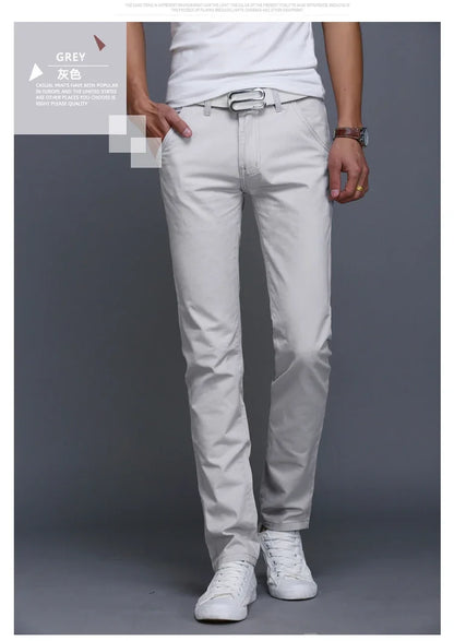 New Spring Casual Pants - Men's Straight Fit Stretch Chino Trousers
