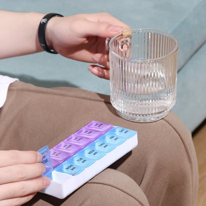 JUSTLANG 14 Grids 7-Day Pill Organizer - Travel-Friendly Storage