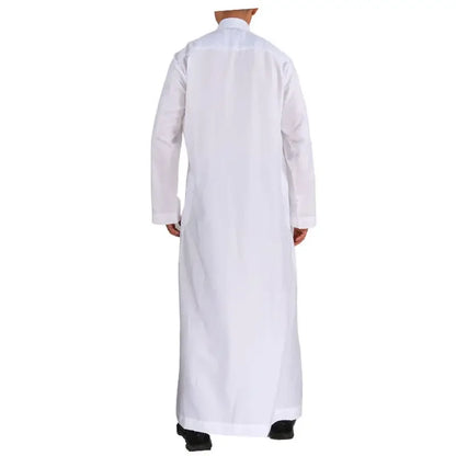 Men's Islamic Kaftan Thobe | Dubai Abaya Style Long Sleeve Prayer Dress