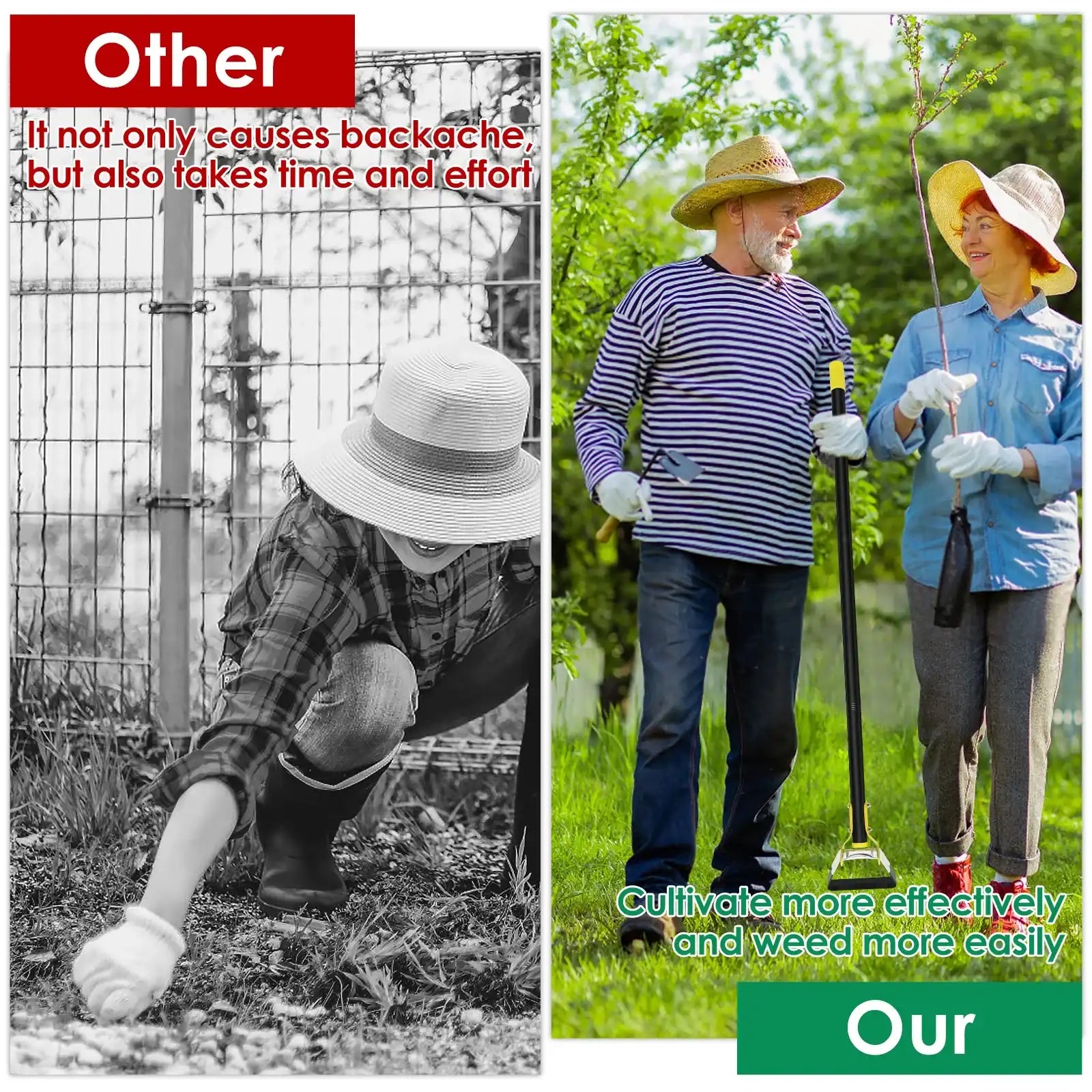 Ergonomic Long-Handle Weeding Hoe