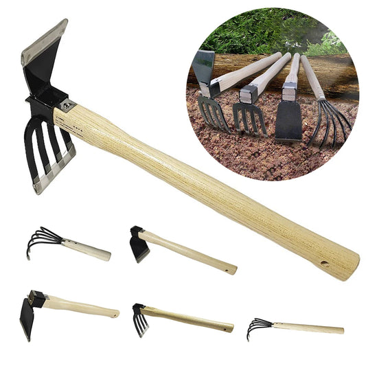 Dual-Purpose Hand Hoe and Rake
