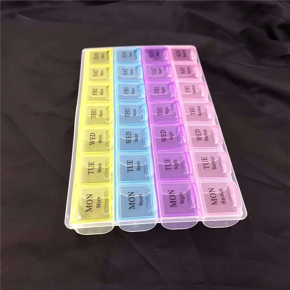 Weekly 7 Days Pill Box - 28 Squares/21Grids/14Grids Organizer