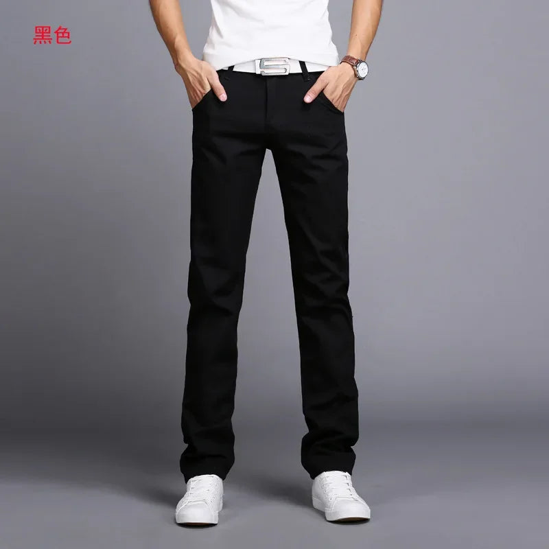 New Spring Casual Pants - Men's Straight Fit Stretch Chino Trousers