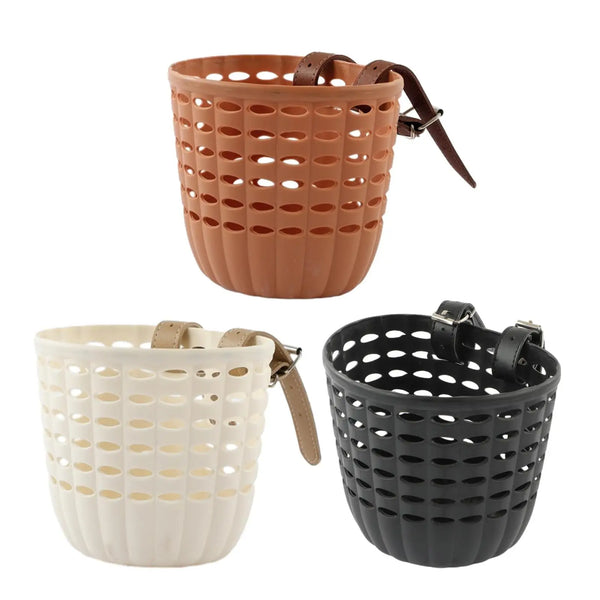 Kids Bike Basket Durable Storage Basket With Adjustable Pu Straps