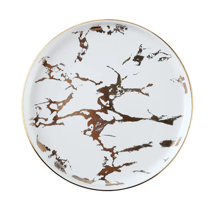 Nordic Marbled Gold Edge Ceramic Plate