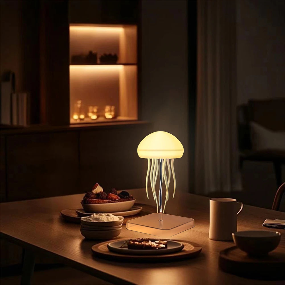 Cartoon Jellyfish Night Light - RGB Gradient LED Lamp with Voice Control