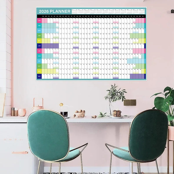 2026 New English Simple Table Calendar Poster Paper Big Calendar