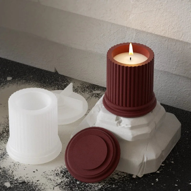 DIY Roman Pillar Candle Mold - Silicone Aromatherapy & Resin Craft Mold