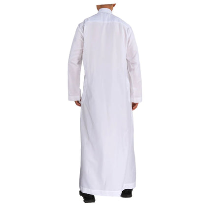 Men's Islamic Kaftan Thobe | Dubai Abaya Style Long Sleeve Prayer Dress