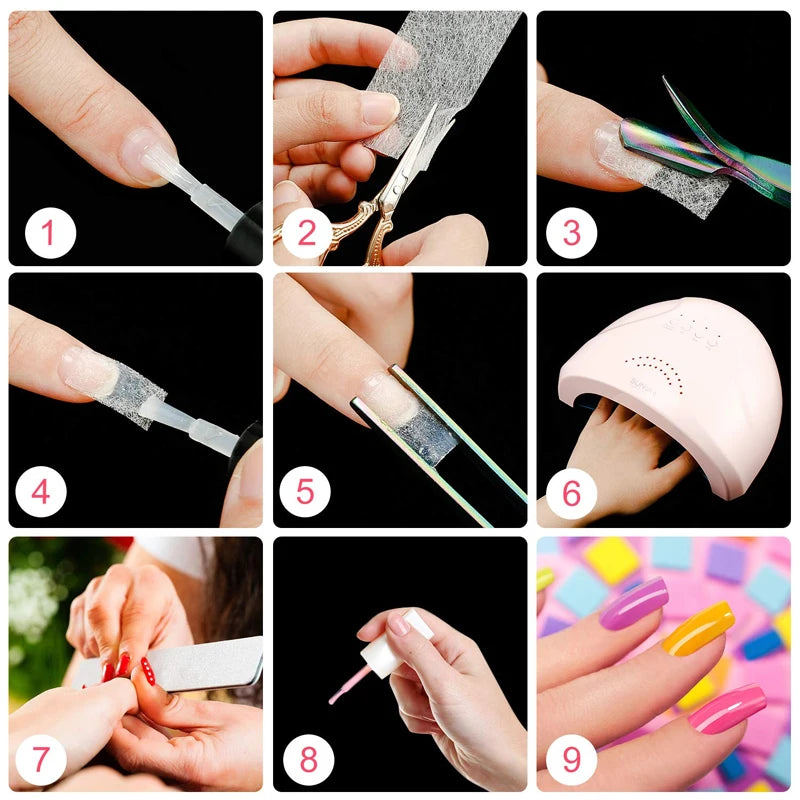 Nail Extension Silk Fiberglass Wraps | DIY Nail Art Tool
