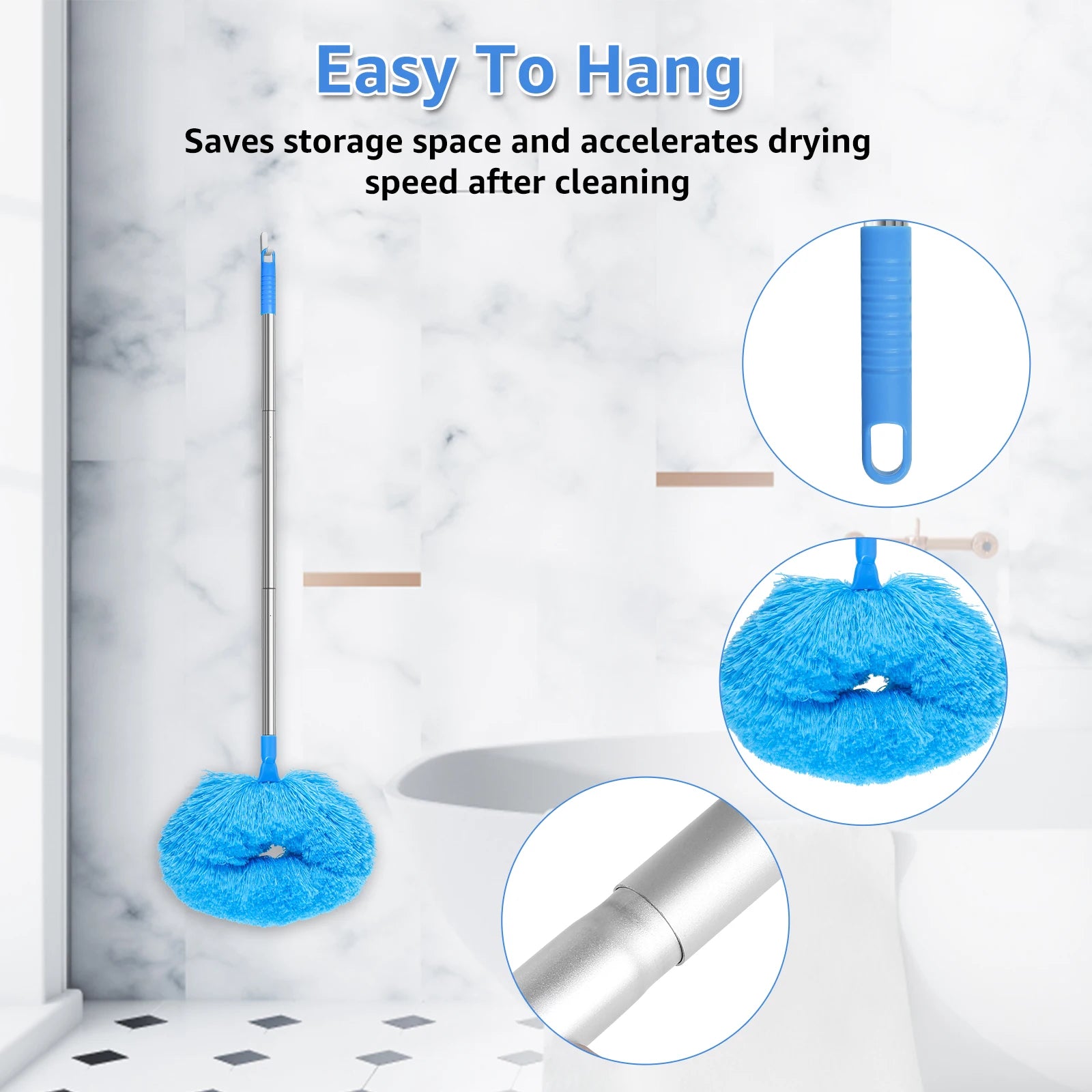 Ceiling Fan Cleaner Duster - 2 Detachable Dusting Heads with Extension Pole