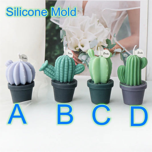 DIY Succulent Cactus Scented Candle Mold - Cute Plant Design