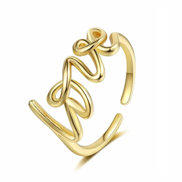 Romantic Letter Love Ring For Women Geometric Creative Finger Rings