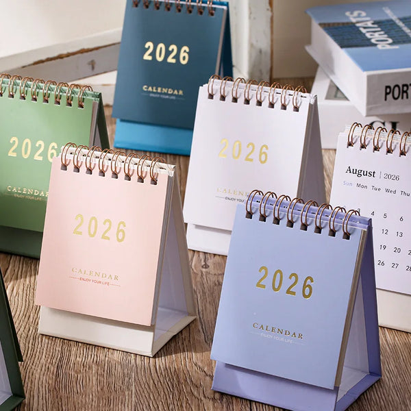 2026 Simple Calendar Small Desk Calendar Creative Coil Planner