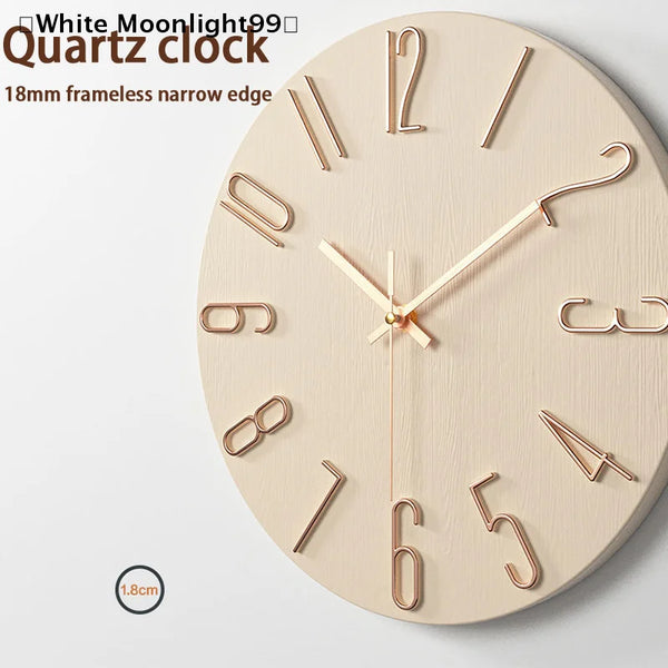 White Living Room Wall Clock Simple Wall Mounted Household Stylish