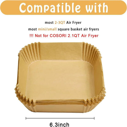 50/100Pcs Non-Stick Air Fryer Disposable Paper Liners for Baking