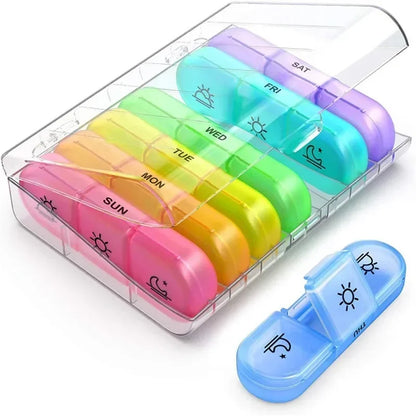 7-Day Pill Organizer with 21 Grids - Large Compartments